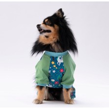 Pawstar Küçük Irk Köpek Mavi Unicorn Penye Tulum Pijama