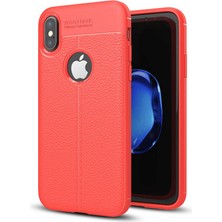Coolacs Apple iPhone x ile Uyumlu Kılıf Deri Görünümlü Silikon Telefon Kılıfı Kapak