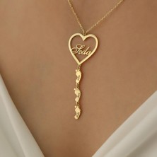 Nox Jewelry 925 Ayar Gümüş Kişiye Özel Ayak Izi Detaylı Kalp Kolye