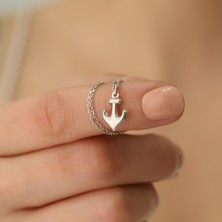 Nox Jewelry 925 Ayar Gümüş Deniz Çapası Kolye