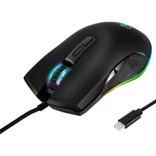 Decisive USB C Fare Tip C Ergonomik Kablolu Fare Rgb Oyun Faresi Optik Fare (Yurt Dışından)