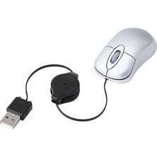 Decisive Mini USB Kablolu Fare Geri Çekilebilir Kablo Minik Küçük Fare 1600 Dpı Windows 98 2000 Xp Vista ve Için Optik Kompakt Seyahat Fareleri (Gümüş) (Yurt Dışından)