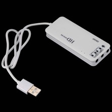 Decisive 3 Port USB 2.0 Hub Harici 7.1ch Ses Kartı Kulaklık Mikrofon Adaptörü Pc Beyaz (Yurt Dışından)