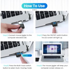 Decisive Ayrı Mod ve Açma/kapama Düğmeleri, Dijital Ekran ve Koruyucu ile USB Fare Jiggler Minik Algılanamayan Fare Taşıyıcı (Yurt Dışından)