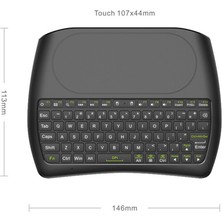 Decisive Arkadan Aydınlatmalı Bluetooth Klavye D8 Süper Ingilizce 2.4g Kablosuz Mini Klavye Hava Fare Touchpad Tv Kutusu Için (Yurt Dışından)