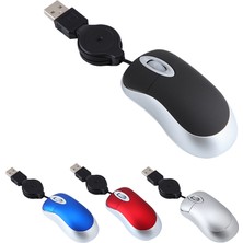 Decisive Mini USB Kablolu Fare Geri Çekilebilir Kablo Minik Küçük Fare 1600 Dpı Optik Kompakt Seyahat Fareleri Windows 98 2000 Xp Vista ve (Siyah) (Yurt Dışından)