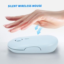 Decisive Şarj Edilebilir Kablosuz Fare 1600 Dpı USB Optik Kablosuz Bilgisayar Faresi 2.4g Alıcı Dizüstü Bilgisayar Için Sevimli Ince Fare Mavi (Yurt Dışından)