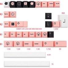 Decisive Strafe K65 K70 G710+ 7u Uzay Anahtar Kapağı Için ID80/DZ60/GK61/68/75/84/980/104 Için Klavye Tuşları Kiraz Profili (Yurt Dışından)