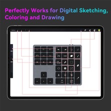 Decisive Arkadan Aydınlatmalı Procreate Sayısal Tuş Takımı ile Bluetooth Tuş Takımı Grafik Tabletler Için Şarj Edilebilir Klavye Çizim Kısayolları-A (Yurt Dışından)