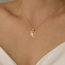 Nox Jewelry 925 Ayar Gümüş Iki Harf Kolye