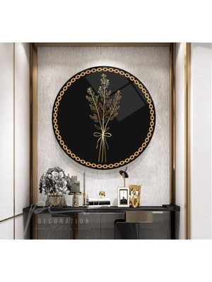 Miraax Çiçek Yuvarlak Cam Tablo