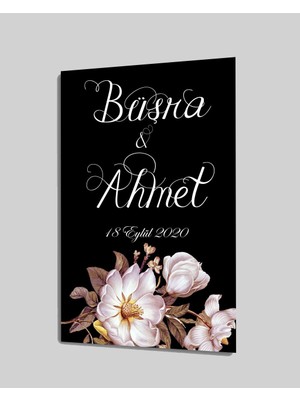 Miraax Düğün Nişan Tarih Cam Tablo