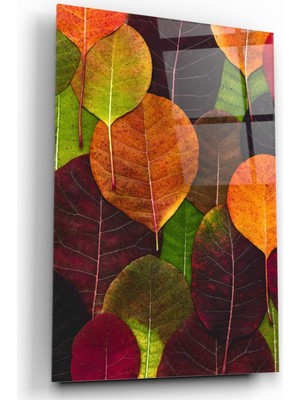 Miraax Yapraklar Cam Tablo