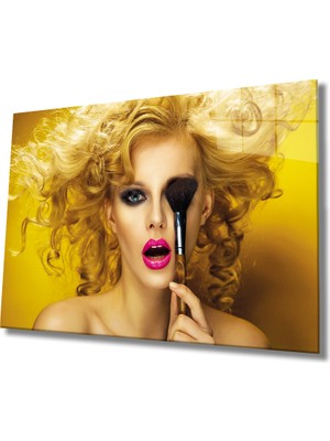 Miraax Kadın ve Makyaj Cam Tablo Women And Makeup
