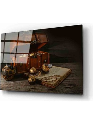 Miraax Fütüristik Hazine Sandığı  Cam Tablo