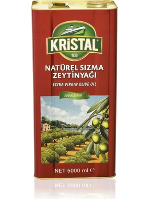 Kristal Natürel Sızma Zeytinyağı Dolgun Güçlü Lezzet 5 L Teneke
