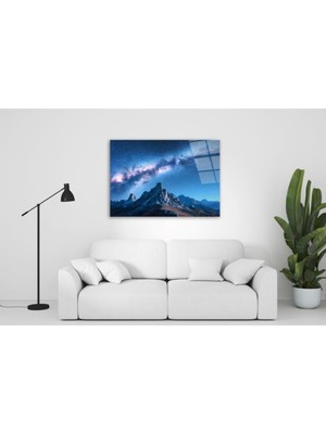 Miraax Dağ Manzarası Cam Tablo