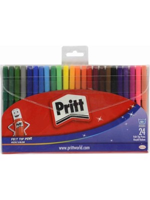Pritt 24 Renk Keçeli Kalem Seti - Kırtasiye Ürünleri İçin Renkli Kalemler