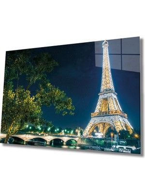 Miraax Eyfel Kulesi Cam Tablo Eiffel Tower