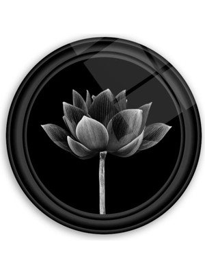 Miraax Çiçek Yuvarlak Cam Tablo