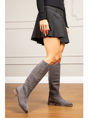 Deery  Süet Gri Kadın Çizme - 01968ZGRIC01