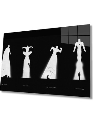 Miraax Siyah Beyaz Insan Fotoğrafları Cam Tablo