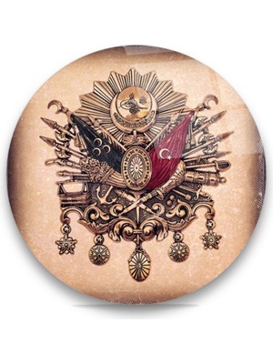 Miraax Osmanlı Tuğrası Yuvarlak Cam Tablo