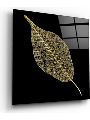 Miraax Gold Yaprak Cam Tablo