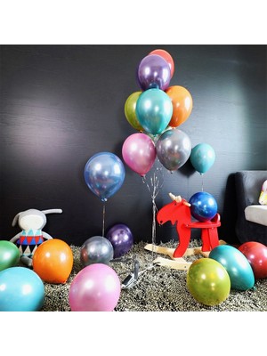 Chihiro586 - 9278 50 Adet 10 Inç Metalik Lateks Balonlar Kalın Krom Parlak Metal Inci Balon Globos Parti Dekoru Için - Yeşil (Yurt Dışından)