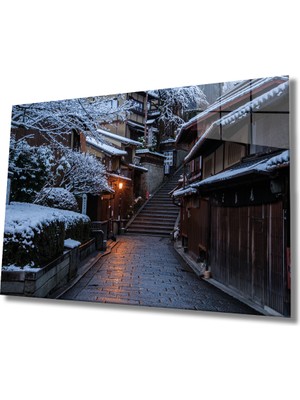 Miraax Merdivenli Sokak Cam Tablo Stairs Street