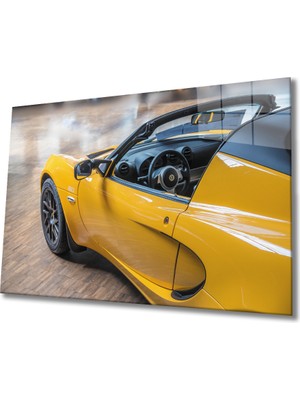 Miraax Sarı Araba Cam Tablo