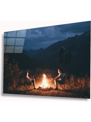 Miraax Kamp Ateşi Cam Tablo