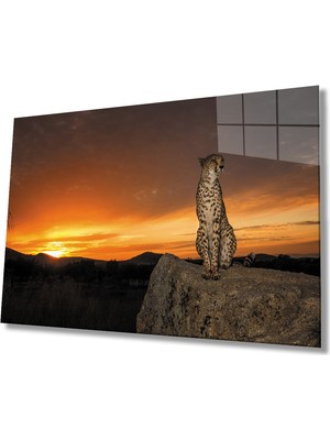 Miraax Gün Batımı Çıta Cam Tablo   Sunset Slat Table