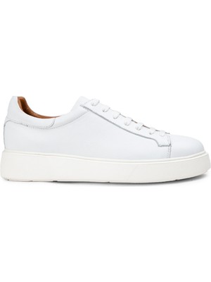 Deery  Deri Beyaz Erkek Sneaker Ayakkabı - 01954MBYZE01