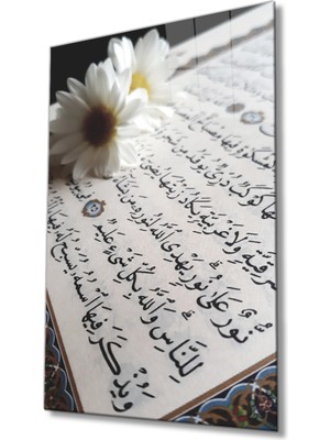 Miraax Kuran Ayet Dini Islami Cam Tablo
