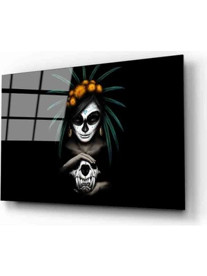 Miraax Fütüristik Mistik Kadın  Cam Tablo