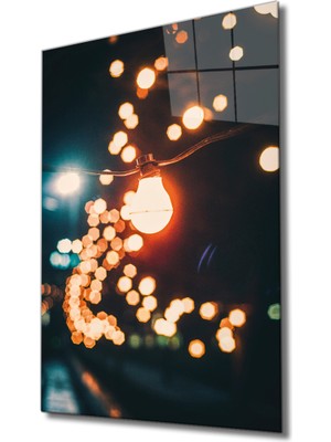 Miraax Sarı Işık Cam Tablo Yellow Light