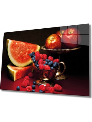 Miraax Meyveler Cam Tablo Fruits