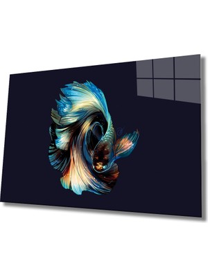 Miraax Balık Cam Tablo Colorful Fish