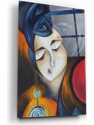 Miraax Kadın Silüeti Cam Tablo