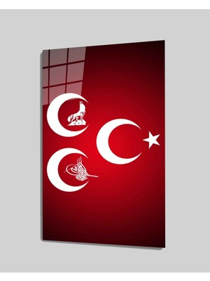 Miraax Türklük  3hilal Cam Tablo