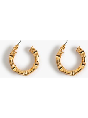 Koton Dokulu Halka Küpe Kalın Çelik Karışımlı