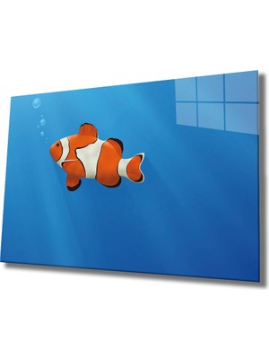 Miraax Turuncu Beyaz Cam Tablo Orange White