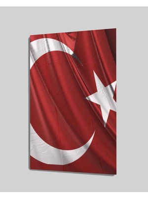 Miraax Türk Bayrağı Cam Tablo
