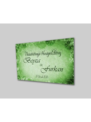 Miraax Düğün Nişan Hoşgeldiniz Cam Tablo