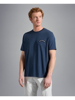 Paul & Shark  Erkek Logo Baskılı Bisiklet Yaka Normal Kesim Lacivert Kazak 22411130-013