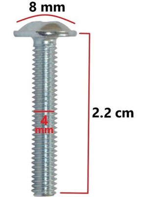 ŞENEL Yapı Market Mobilya Dolap Kapak Kulp Vidası Metrik Vida 4X22 mm 20 Adet