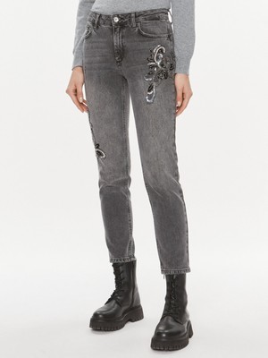 Liu Jo Kadın Yüksek Bel Süper Skinny Rahat Gri Jeans UF3035D4860-88263