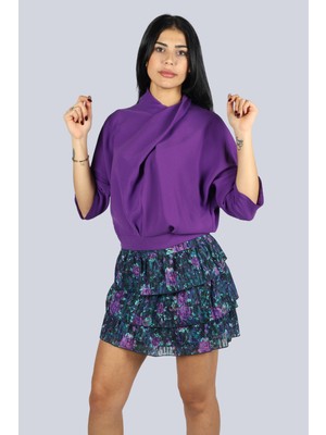 Liu Jo Kadın Normal Belli Mini Boy Günlük Mor Etek MF3408T3698-Q9905