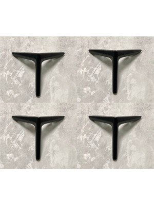 Sözer Orman Rezene 15 cm Siyah Metal Mobilya, Dolap, Koltuk, Tv Ünitesi Ayakları - 4 Adet
